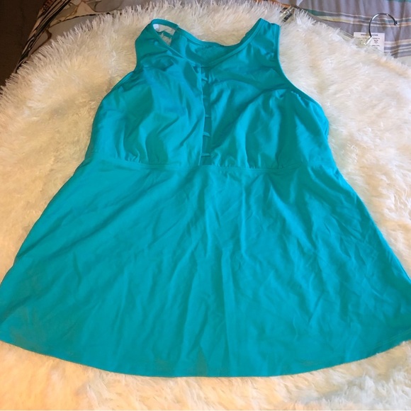 VENUS Swim Teal Blue Sleeveless Swim Tank Top NWOT Size 22 - Picture 1 of 9